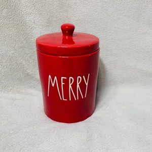 New Rae Dunn “MERRY” Red Container
